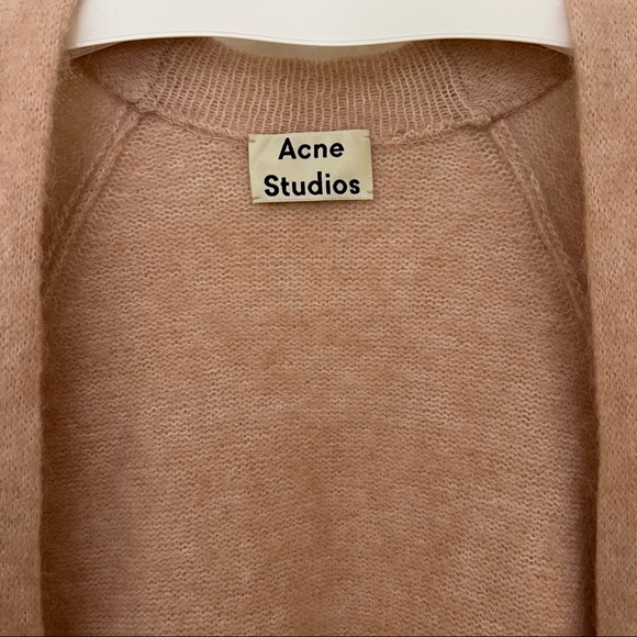 Acne Studios Raya Sh Mohair Powder Pink In Mohair-blend Cardigan - Picture 3 of 15